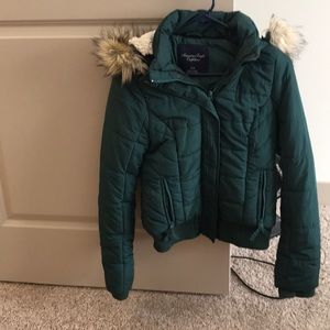 Olive Green American Eagle short coat